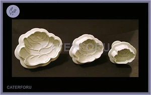 3 ROSENBLUMEN TEXTUR GROSSE PRÄGESTÖSSEL AUSSTECHER ZUCKER BASTELN DEKORIEREN - Bild 1 von 1