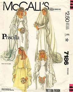 1980's VTG McCall's Bridal Veils and Headpieces Priscilla Pattern 7186 UNCUT - Picture 1 of 2