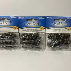 Darice Metal Studs Bronze Assorted Sizes Jewelry Making Beads 7mm 9mm 12mm - Picture 1 of 12