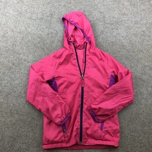 Marmot Jacket Girls Medium Pink Windbreaker Rain Hood Shell Casual Hiking - Picture 1 of 9