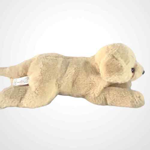 FAO Schwarz Labrador Puppy Dog Lying Down 14” Pale Beige