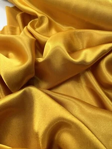 1 mtr shiny dark gold crepe back satin fabric,bridal,deco,dress.58”wide (147cm) - Picture 1 of 5