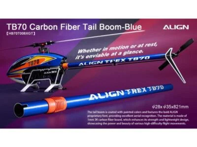 Align TB70 Carbon Fiber Tail Boom - Blue : HB70T008XGT - Image 1 of 3