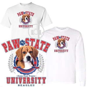 Beagle Dog Paw State University Short / Long Sleeve White T Shirt M-3X - Imagen 1 de 3
