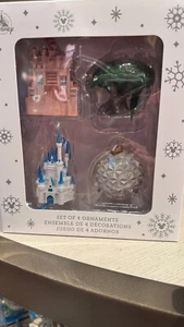 Walt Disney World  Four Parks Figurine Ornament Set of 4 NEW - Picture 1 of 1