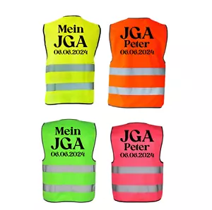 Chaleco de seguridad chaleco de advertencia JGA me caso, JGA+nombre+fecha. - Imagen 1 de 1
