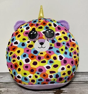 2021 TY Squish-a-Boos GISELLE Rainbow Unicorn Leopard Cushion Pillow Plush - Picture 1 of 3