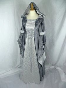Custom made Girls Medieval Dress Renaissance Hooded Gown from age 7 to 8 yrs - Picture 1 of 5