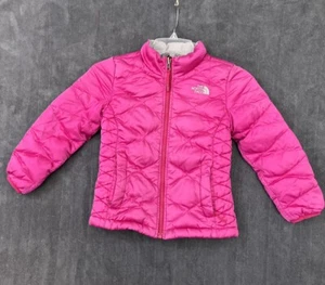 The North Face Down Puffer Jacket KIDS Girls XS 6 Pink 550 Winter Coat Warm - Picture 1 of 14