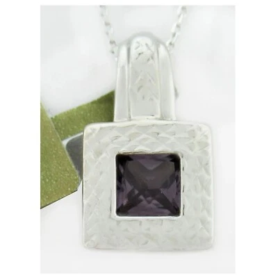 Collar colgante de alejandrita de 1,19 quilates creado en laboratorio de oro blanco de 10 k Foto 1 de 3