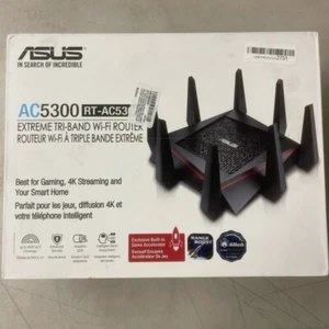 New ASUS Rog Rapture Gt-AC5300 Tri-Band 4x4 Gaming Wi-Fi Avec Route - Picture 1 of 1