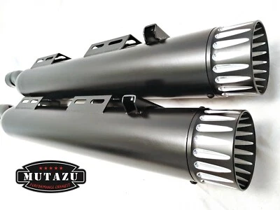 MUTAZU Flame Cap 4" Thunder Slip On Mufflers Exhaust Victory Cross Country Road - Image 1 of 4