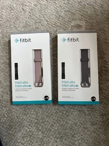 Lot of 2 NEW Genuine Fitbit Alta & Alta HR Classic Accessory Band Size L - Picture 1 of 2