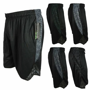 Mens Gym Workout Shorts GT Running Basketball Dry Fit Pockets New Striped Colors - Picture 1 of 12