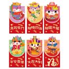Set Of 6Pc Colorful Design Luck Money Bag Chinese Style Cartoon Dragon Bags