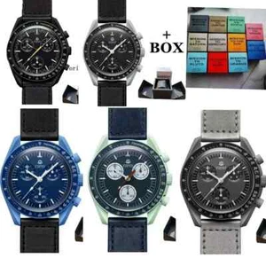 Reloj Hombre Cuarzo Con Caja Moon Mercury 6 Manecillas Cronógrafo Espacio Celestial Nuevo - Imagen 1 de 28