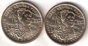 2025-D+P $1 Brillante Sin Circular Mary Kawena Pukui N/A Dólar 2 Monedas! - Imagen 1 de 2