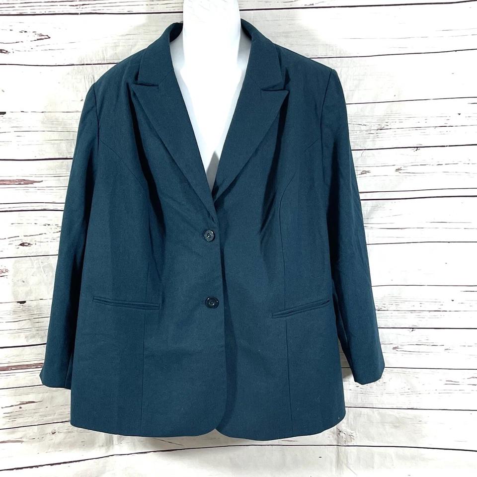 Chaqueta Jessica London Mujer’s 28 Verde Blazer Mezcla Lana Mangas Largas Nueva Sin Etiquetas Foto 1 de 4