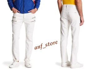 NWT HUDSON Broderick pocket Straight Men Stretch Jeans 34 x 32 White Wash $245 - Picture 1 of 5