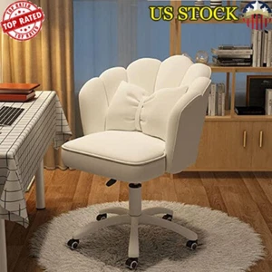 Cute Petal Design Adjustable Office Chair 360 Swivel Velvet Makeup Chair New - Picture 1 of 7