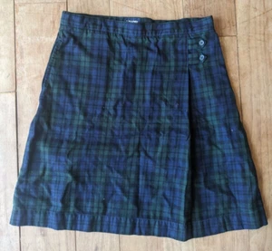LANDS END KIDS PLAID BLUE & GREEN SCHOOL SKIRT SIZE 16 (13-14 years) BUTTONS - Picture 1 of 8