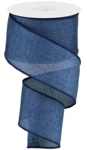 Shiny Solid Canvas Wired Ribbon, 10 Yards (Denim Blue, 2.5") - RG01881C6 - Picture 1 of 1