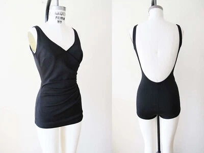 Traje de baño vintage de una pieza negro de los años 50 para mujer S Catalina - espalda acanalada Foto 1 de 4