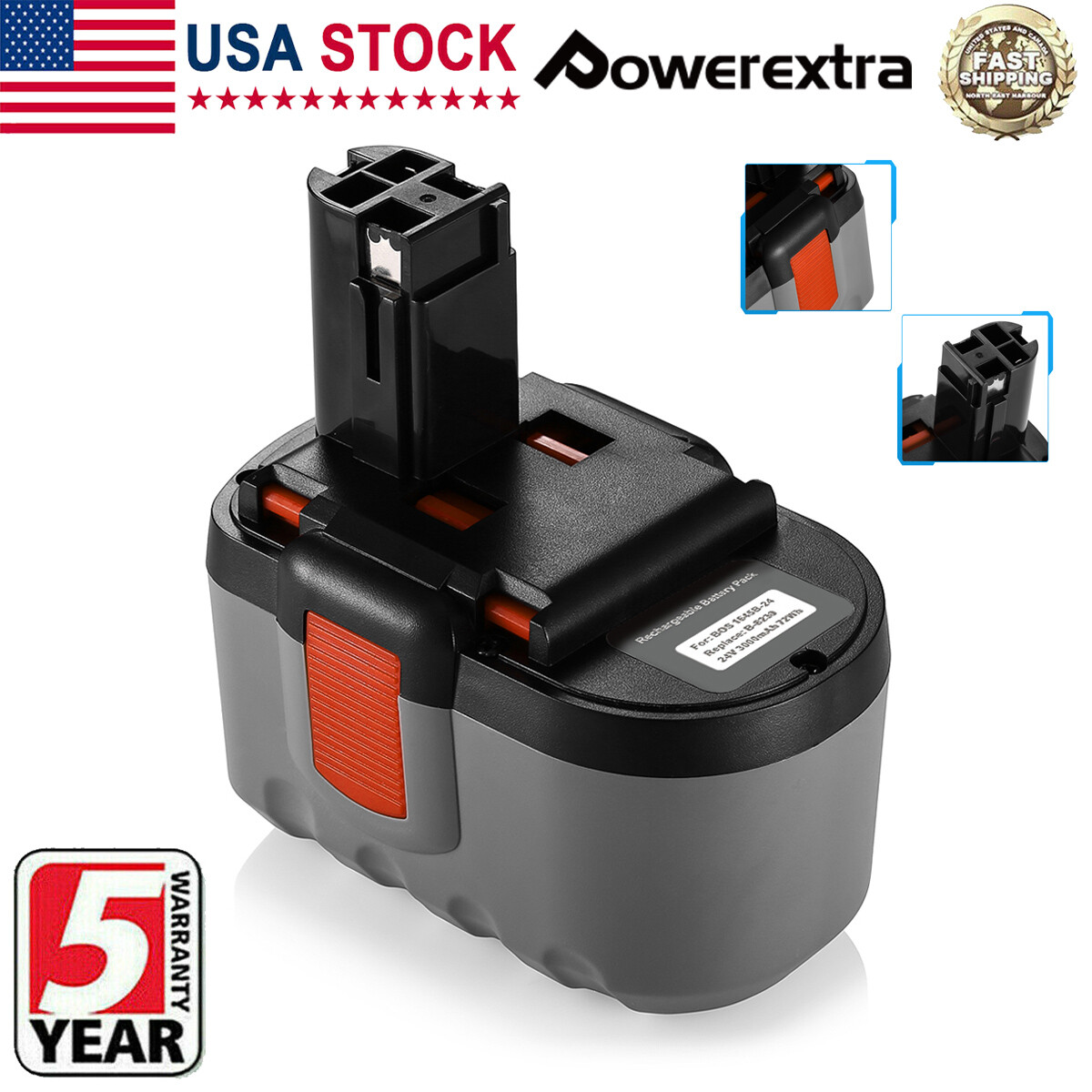 For Bosch 24V 3.0Ah NICD Battery BAT030 