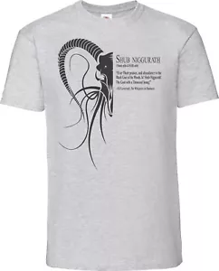 T-shirt Cthulhu nera Niggurath, Lovecraft, richiamo di Cthulhu unisex + donna aderente - Foto 1 di 9