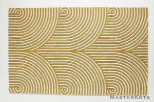Andee Streifen Olive Modern Handgetuftet 100% Wolle Bereich Teppich - Bild 1 von 3