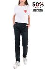 RRP €165 8PM Naomi Seam Front Trousers Size M Shiny Zipped Cuffs Made in Italy