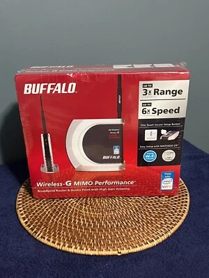 BUFFALO WHR-HP-G54 WIRELESS ROUTER BROADBAND 125MBS 4 PORT - Image 1 of 4