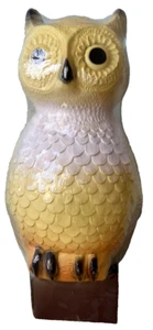 NOS Vintage Union Products Halloween Owl Blow Mold Yellow Owl 13" Leominster MA - Picture 1 of 12