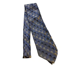 #7884 Joseph & Feiss 100% Silk Baby Blue Checkered Mens Necktie - Picture 1 of 5