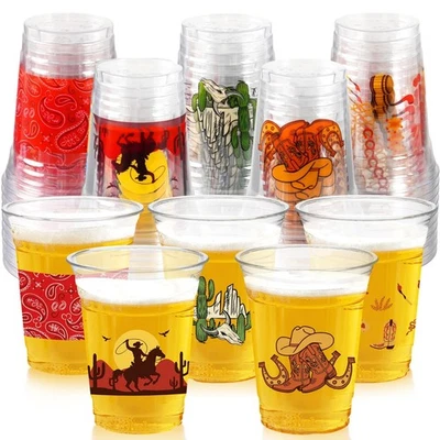 50 tazas de plástico Western Cowboy, taza desechable de 12 OZ con temática de vaquero... Foto 1 de 4