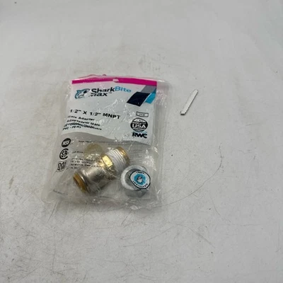 SharkBite Push-To-Connect Connector 1/2 Inch X 1/2 Inch MPT Brass UR120A - Image 1 of 4