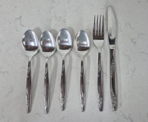 Cubiertos de acero inoxidable IIC Imperial ROSEMERE COREA 6 piezas vintage - Imagen 1 de 10