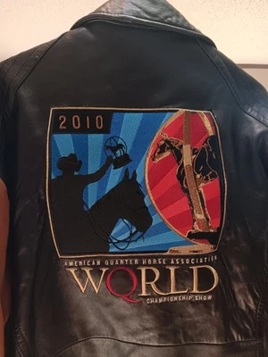 CRIPPLE CREEK MENS LEATHER ZIP COAT JACKET BROWN XL American Quarter Horse 2010 - Image 1 of 4