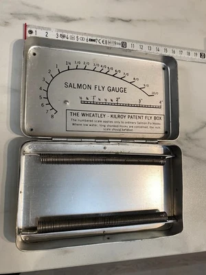 Caixa de pesca Richard Wheatley Kilroy padrão mosca salmão, Inglaterra, calibre, ex con - Imagem 1 de 4