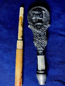 ANTIQUE HIGHLY DECORATED 1890'S SILVER & PEARL Parasol /Umbrella/ Cane 89 Gram - Picture 1 of 5