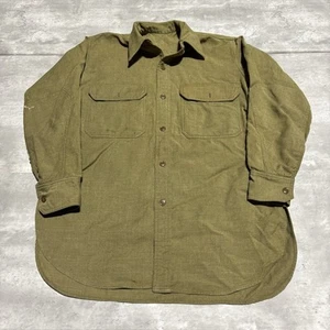 Vintage WW2 M-37 Field Shirt Adult Large/XL Green Wool Military Wool WWII* - Picture 1 of 12