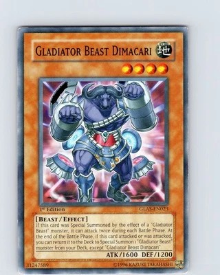 Yu-Gi-Oh Gladiator Beast Dimacari GLAS-EN023 1st Edition Regular Common Card LP - Image 1 of 2