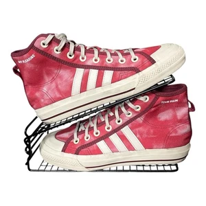 Adidas Mens Trainers UK 8 Red Nizza Hi RF Parley Originals Trefoil Skate - Picture 1 of 11