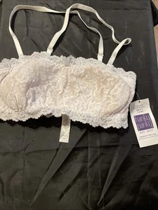 NWT Hanky Panky Women's White Lined Signature Lace Padded Bandeau Bra Size XS - Picture 1 of 3