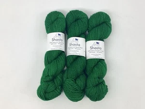 Yarn: Baah Shasta 100% SW Merino Worsted 200 yds 100g Emerald Isle - Lot of 3 - Picture 1 of 5