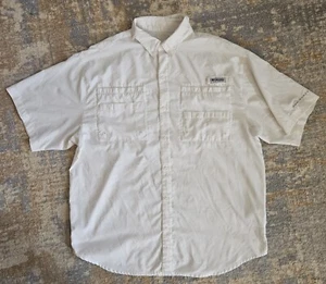Columbia PFG Tamiami Vented Mens Fishing Short Sleeve Omni-Shade White Shirt XL - Picture 1 of 6