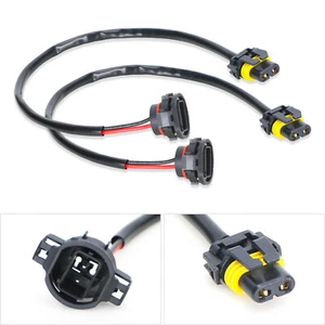 2PC 9005 to H16 5202 Adapters Harness Sockets for Jeep JL Gladiator JT Fog Lamps - Picture 1 of 4