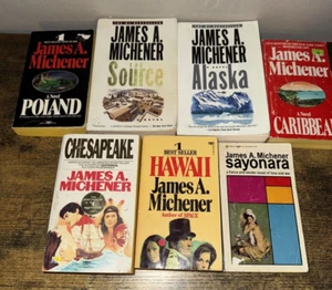 James A. Michener lot of 7 paperback books, Alaska, Caribbean, Chesapeake,Source - Picture 1 of 2