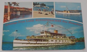 Saludos desde el lago Winnipesaukee New Hampshire postal ferry de colección - Imagen 1 de 2