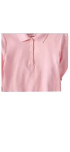 Wonder Nation Girls School Uniform Long Sleeve Interlock Polo - Picture 1 of 7